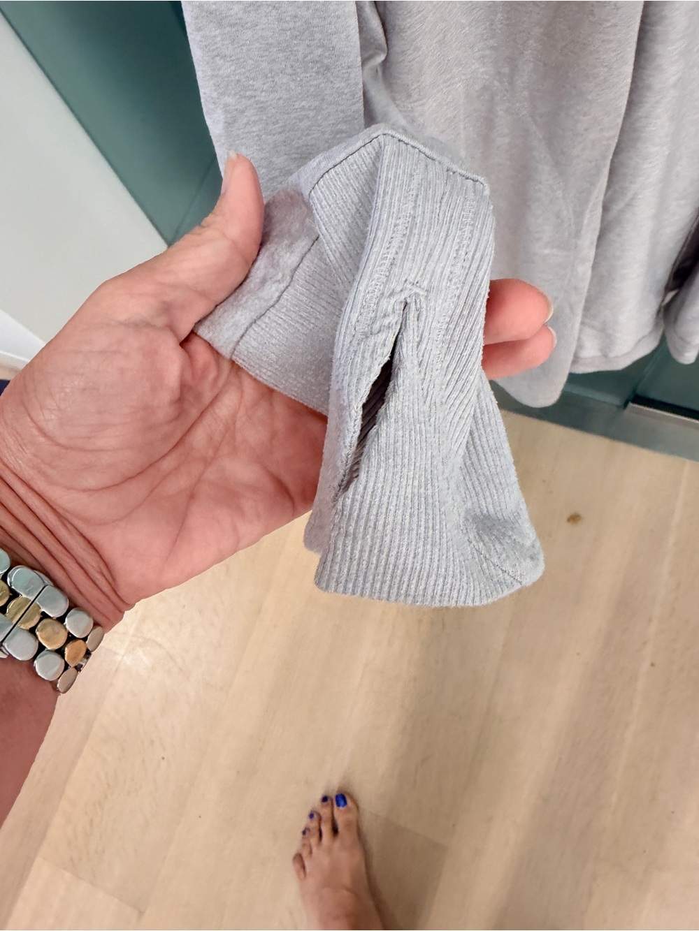 Athleta Light Gray Hooded Lounge Cardigan - Picture 4 of 10